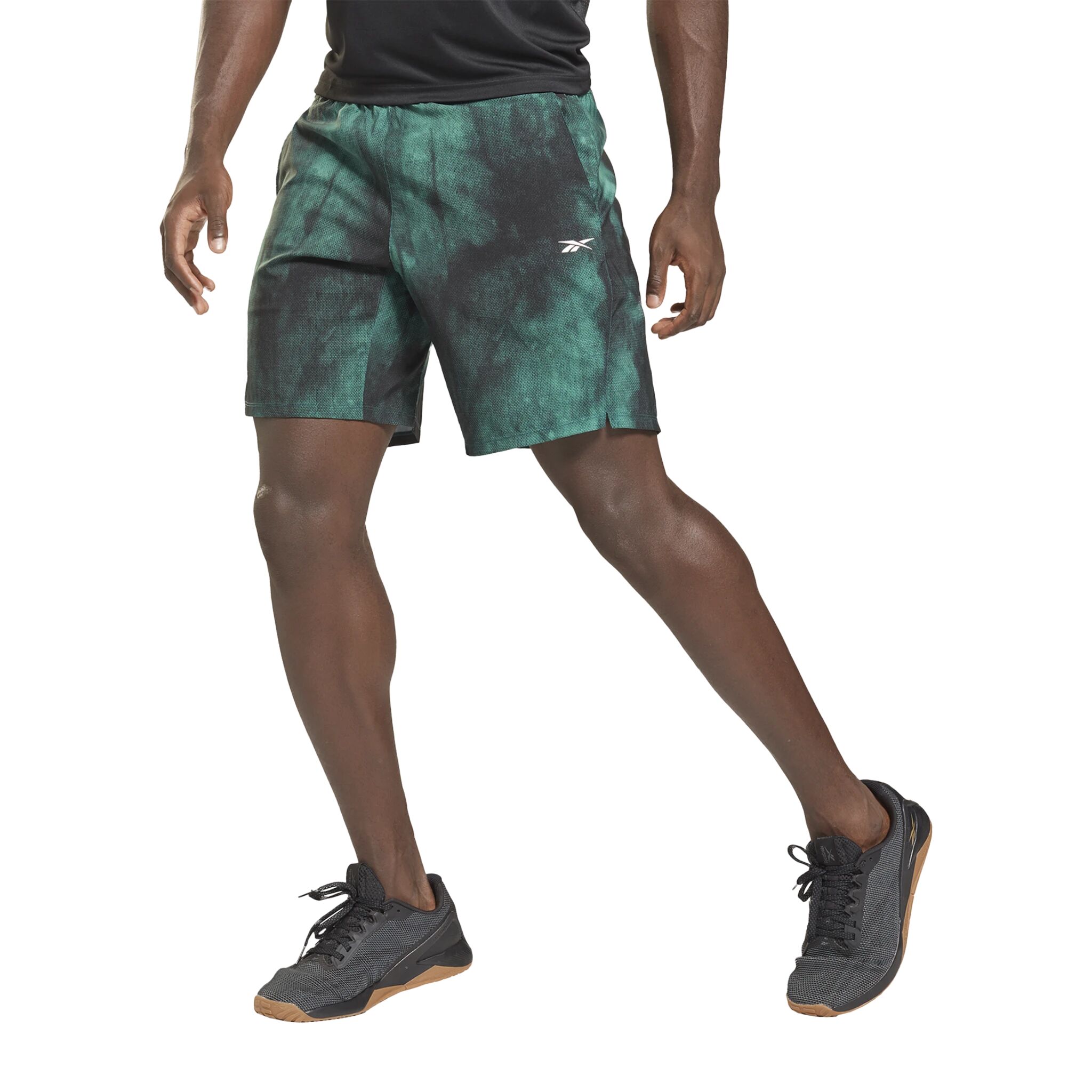 Reebok TS EPIC AOP LTWT SHORT, shorts herre L Midnight Pine