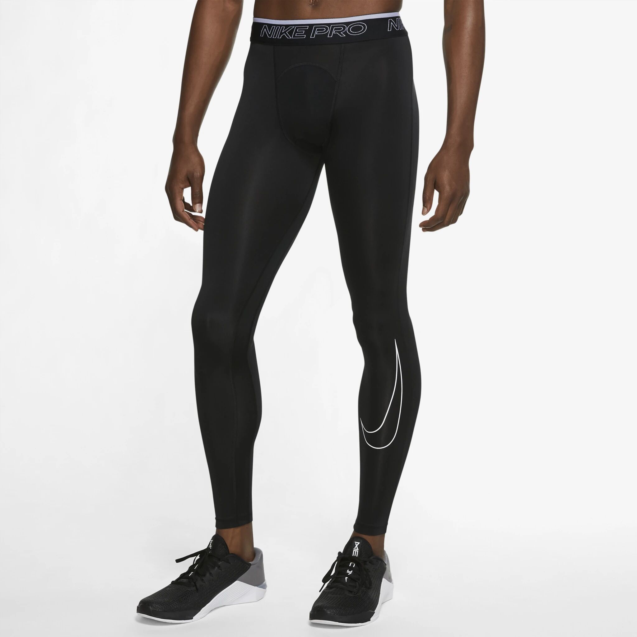 Nike M NP DF TIGHT, treningstights herre L BLACK/WHITE