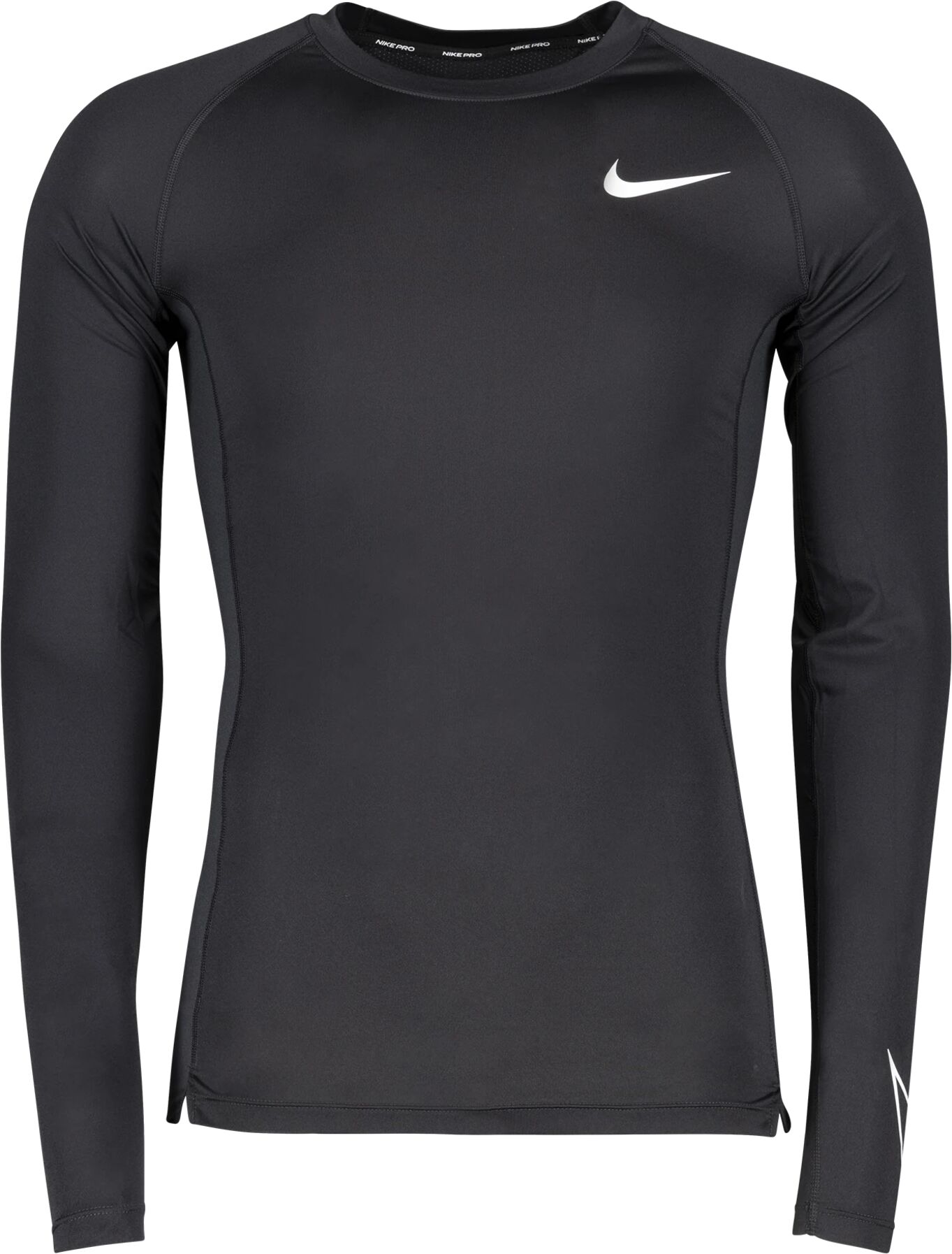 Nike M NP DF TIGHT TOP LS, treningsgenser herre L BLACK/WHITE