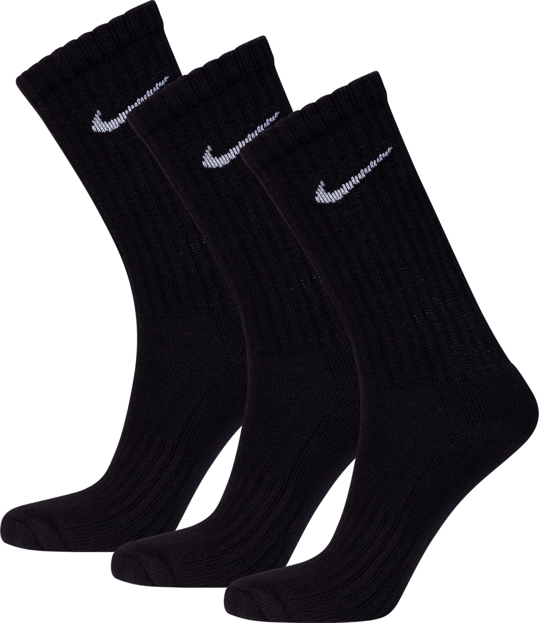 Nike 3ppk Value Cotton Crew, sokker S Black/(White)