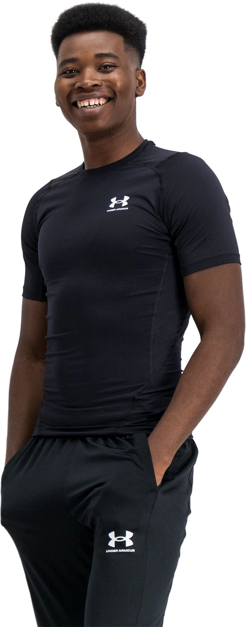 Under Armour UA HG Armour Comp Short Sleeve, t-skjorte herre  SM Black /  / White