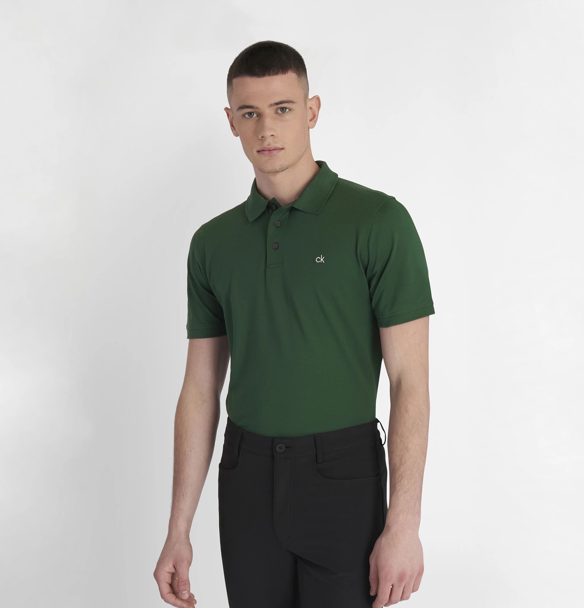 Calvin Planet Polo, poloskjorte herre S Bottle green