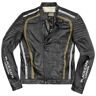 Black-Cafe London Seoul Jaqueta de couro da motocicleta Preto Branco Dourado 48