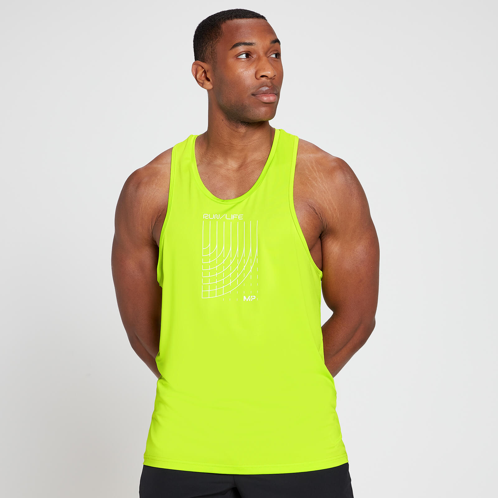 MP Camisola Caveada de Treino Run Graphic da MP para Homem - Acid Lime - XXXL