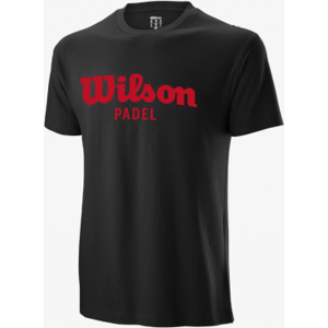 WILSON Padel Tee Cotton Black Mens (S)