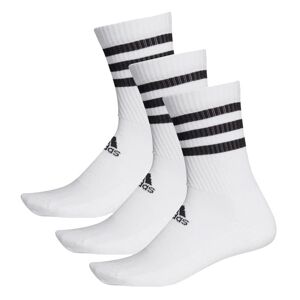 adidas 3-Stripes Cushioned Crew Socks 3 Pairs, White, XS