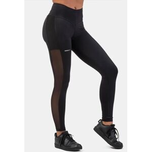 Nebbia Black Mesh Design Leggings Black M