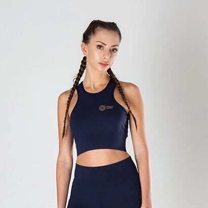 Fitnessjunkie Signature Crop Top Navy, S