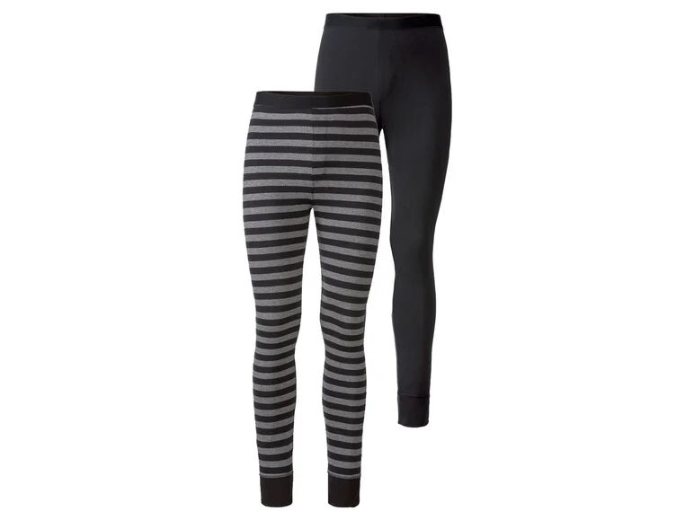 LIVERGY® Pánske spodné nohavice, 2 kusy (XL, pruhy/čierna/šedá)