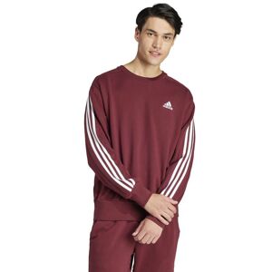 adidas Sportswear Mens Essentials French Terry 3-Stripes Sweatshirt - Burgundy - XS