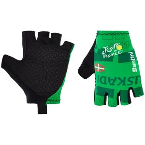 Santini TOUR DE FRANCE Gloves Pais Vasco 2023 Cycling Gloves, for men, size S, Cycling gloves, Cycling clothing