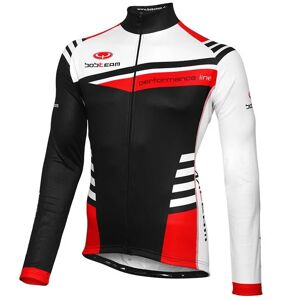 Cycling jersey, BOBTEAM Performance Line III black-white-red Long Sleeve Jersey, for men, size 3XL, Cycle clothing
