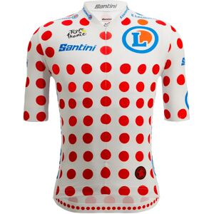 Santini TOUR DE FRANCE Race Red Polka Dot Jersey 2024 Short Sleeve Jersey, for men, size S, Cycling jersey, Cycling clothing