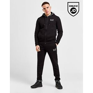 Emporio Armani EA7 Branded Hood Full Zip Tracksuit - Black - Mens, Black