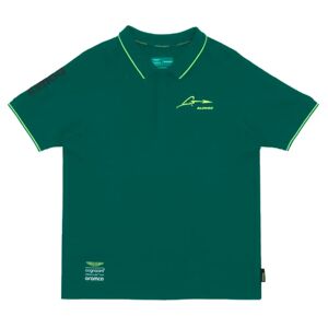 Pelmark 2023-2024 Aston Martin Lifestyle Alonso Polo Shirt (Green) - Small Adults Male