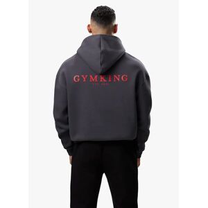Gym King Established Hood - Dark Pewter/Red L Men