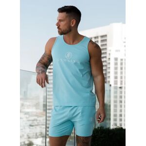 Gym King Pro Jersey Vest - Aqua Blue L Men