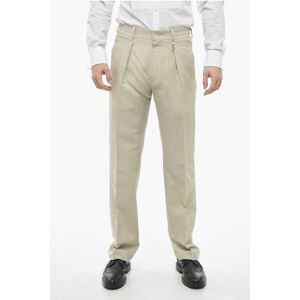 Fendi Flax Blend O LOCK Pants with Elastic Waistband size 48 - Male