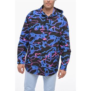 Valentino Hooded Printed Windbreaker With Front Pockets size 48 - Male