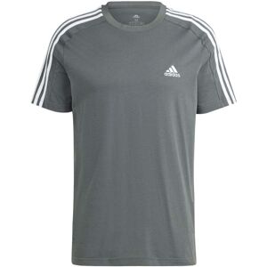 adidas Mens Essentials Single Jersey 3-Stripes T-Shirt Colour: IVY, Size: Small