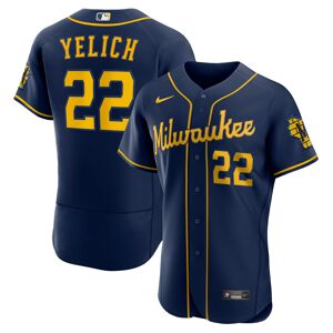 Men's Nike Christian Yelich Navy Milwaukee Brewers 50th Season Alternate Authentic Player Jersey - Male - Navy