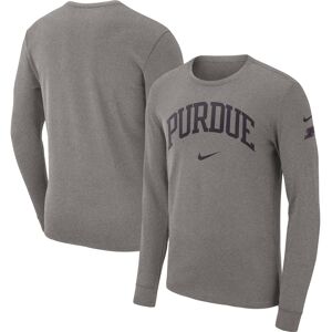 Men's Nike Heather Gray Purdue Boilermakers Arch 2-Hit Long Sleeve T-Shirt - Male - Heather Gray