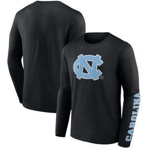 Men's Fanatics Black North Carolina Tar Heels Double Time 2-Hit Long Sleeve T-Shirt - Male - Black