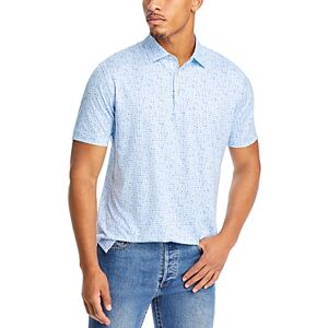 Peter Millar Crown Sport Backgammon Performance Short Sleeve Polo Shirt  - Cottage Blue - Size: Smallmale