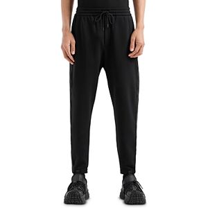 Emporio Armani Jersey Logo Tape Jogger Pants  - Solid Black - Size: 2X-Largemale