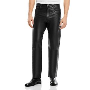 Blk Dnm Relaxed Fit Leather Pants  - Black - Size: 29x32male