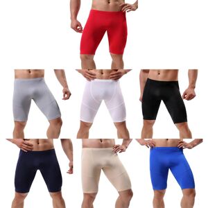 iEFiEL Men Solid Color Elastic Waistband Breathable Stretchy Knee Length Shorts Sport Shorts for Fitness Jogging Workout