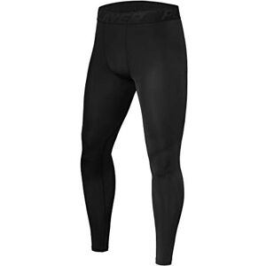 Thorogood Sports PowerLayer Men's Running Workout Thermal Compression Base Layer Leggings Tights - Black Stealth, XL