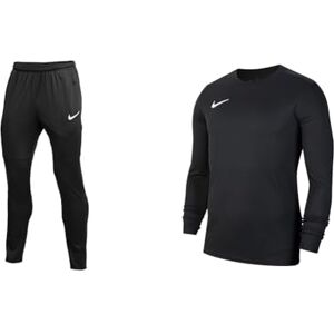 Nike Unisex Dri-fit Dri Fit Park 20 Pant, Black/White, L UK & Men's Park VII Jersey Long Sleeve Sweater, Black/(White), L UK