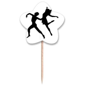 no/no Duet Dance Dancer Sports Performance Toothpick Flags Star Lable Cupcake Picks