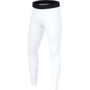 Thorogood Sports PowerLayer Men's Running Workout Thermal Compression Base Layer Leggings Tights - Bright White, XXL