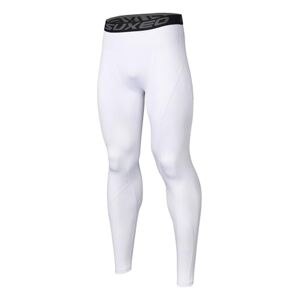 ARSUXEO Mens Running Leggings Compression Tights Gym Pants Base Layer Sport Legging K3 Color White Size S
