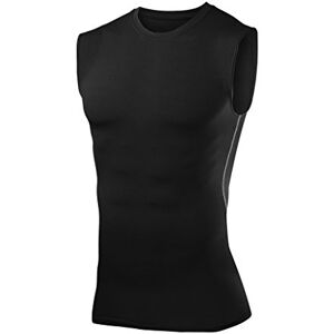 Thorogood Sports PowerLayer Men's Sleeveless Compression Base Layer Vest Training Sports Workout Top - Black, L