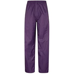 Mountain Warehouse Pakka Womens Waterproof Over Trousers - Packaway Bag, Breathable Rain Pants, Hook & Loop Ankle Opening Ladies Rainwear - for Spring Summer & Outdoors Purple 8