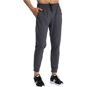 ABNMJKI Jogging Pants Men Running Pants Casual Jogger Trousers Thin Training Leggings Sweatpants Zipper Pocket Plus Size Male Gym Sport Pants (Color : Grey, Size : S)