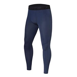 Thorogood Sports PowerLayer Men's Running Workout Thermal Compression Base Layer Leggings Tights - Navy Eclipse, L