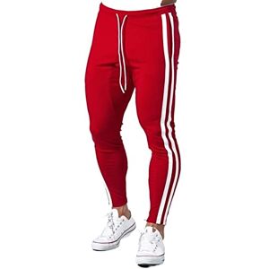 ABNMJKI Jogging Pants Men Joggers Sport Pants Running Skinny Pants Mens Cotton Gym Fitness Trousers Training Tracksuit Bottoms Bodybuilding Sweatpants (Color : Red, Size : L)