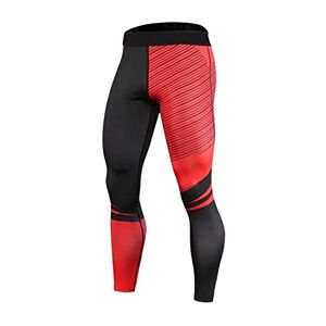 ABNMJKI Jogging Pants Mens Running Tights Sweatpants Trousers for Men Jogger Sportswear Elastic Tights Men Sport Leggings Male Pants Compression Gym (Color : Red, Size : S)