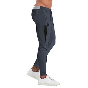 ZENWILL Mens Gym Joggers Pants, Lightweight Running Tracksuit Bottoms Sport Trousers with Zip Pockets (XL, Dark Grey)