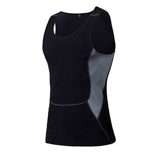 TieNew Men Athletic Sleeveless Tops Compression Crewneck Base Layer T Shirts, Mens Tight Training Sport Vest Fitness Sleeveless Gym Shirt Athletic Top