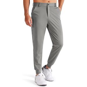 Libin Men's Golf Joggers Stretch Slim Fit Golf Pants Jogging Bowling Outdoor Chino Trousers Sports Running Casual with Pockets, Grey M