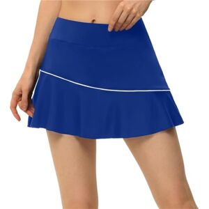 KYATON Tennis Skirt Tennis Running Skirts Sports Yoga Sports Fitness Skirts-Colorblue - White-L