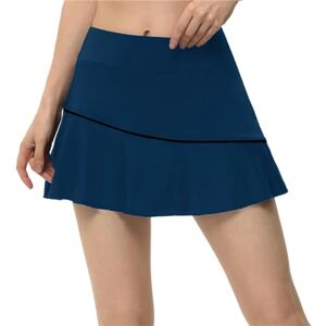 KYATON Tennis Skirt Tennis Running Skirts Sports Yoga Sports Fitness Skirts-Celadon Blue - Black-Xxl