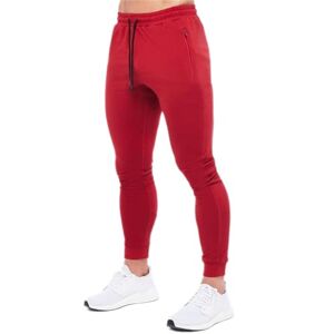 ABNMJKI Jogging Pants Autumn Joggers Pants Men Cotton Sweatpants Running Sport Trackpants Gym Fitness Training Skinny Trousers Male Sportswear Bottoms (Color : Red, Size : XL)