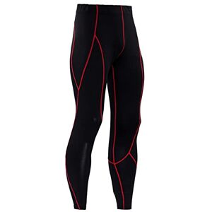 ABNMJKI Jogging Pants Men Running Tights Shorts Pants Sport Clothing Soccer Leggings Football Basketball Tights Zipper Pocket (Color : Red, Size : 3XL)