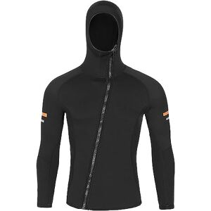 Ruize Men Hoodie Wetsuits Top Jacket 1.5mm Neoprene Long Sleeve Shirt Front Zipper Vest Wet Suit Keep Warm for Adult Diving Surf Swim,Black,4XL
